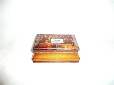 Lot 328 - Tortoiseshell-topped box (damaged hinges)