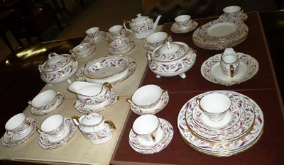 Lot 346 - Royal Crown Derby dinner and tea service, Princess Pattern