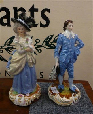 Lot 351 - Pair of late 19th century Continental china figures (a.f.)