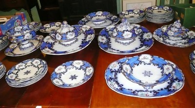 Lot 353 - Victorian extensive flow blue-decorated dinner service (a.f.)