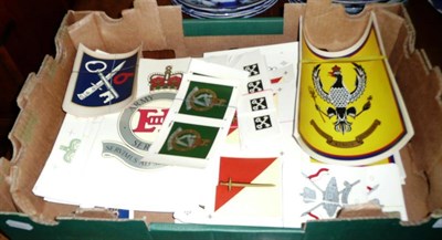 Lot 354 - Box of approximately 400 military transfers of varying sizes including Queens Royal Irish...