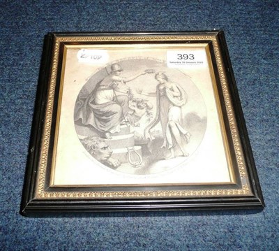 Lot 393 - After Bartolozzi, a circular framed stipple engraving entitled "For the Benefit of Mrs. Banti",...