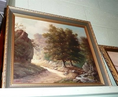 Lot 406 - Framed oil on canvas landscape by J Winfried