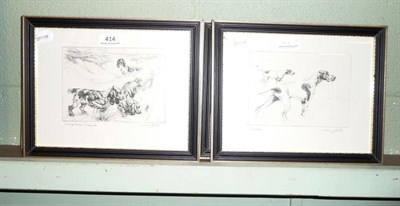 Lot 414 - A set of six black and white prints of gun dogs after George Vernon Stokes