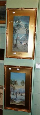 Lot 429 - R Murdoch Wright, pair of gilt framed watercolours of Eastern scenes