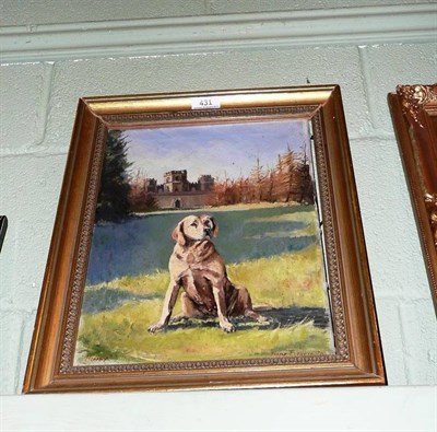 Lot 431 - Robin Furness, a gilt-framed oil portrait of a dog