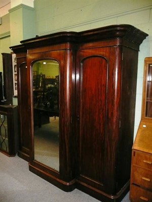 Lot 472 - Victorian mahogany breakfront wardrobe