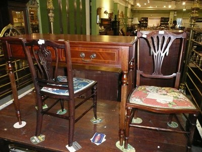 Lot 481 - Reproduction side table and two Edwardian chairs