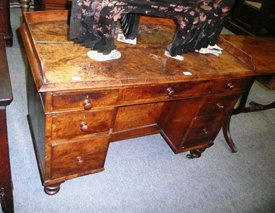 Lot 493 - Victorian walnut kneehole washstand