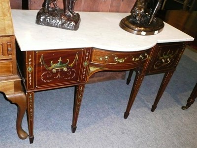 Lot 502 - Edwardian painted mahogany and marble-top washstand