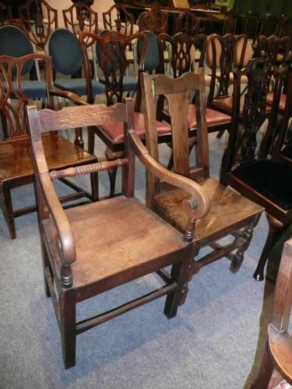 Lot 533 - Early 18th century joined chair and an early 19th century armchair