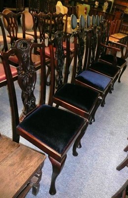 Lot 534 - Five Chippendale style chairs