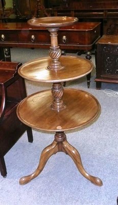 Lot 542 - Mahogany three tier dumb waiter