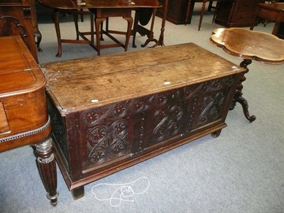 Lot 547 - 17th century carved oak coffer