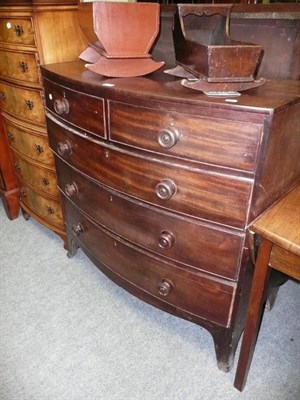 Lot 562 - 19th century mahogany bow-front chest