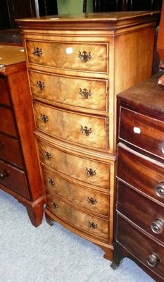 Lot 563 - Reproduction walnut dwarf chest on chest