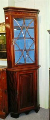 Lot 570 - Part-glazed corner cupboard