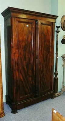 Lot 577 - Victorian mahogany double wardrobe