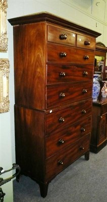 Lot 591 - 19th century mahogany chest on chest