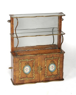 Lot 1425 - A 19th Century Louis XV Style Kingwood, Tulipwood and Gilt Metal Miniature Cabinet, the...