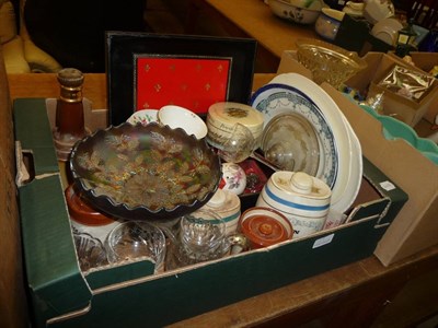 Lot 627 - Six boxes of assorted decorative ceramics and glass etc