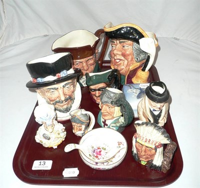 Lot 13 - Tray of eight Royal Doulton character and toby jugs - Winston Churchill, St George, North...