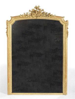 Lot 1430 - A Carved Giltwood and Gesso Wall Mirror, mid 19th century, the slightly arched rectangular...