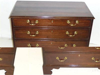 Lot 1438 - A George III Mahogany Chest of Drawers, the rectangular top with moulded edge, above four long...