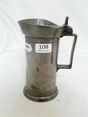 Lot 108 - Pewter litre tankard