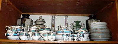 Lot 123 - A pair of Dresden style bottle vases, a pair of Chinese vases, tea wares, etc