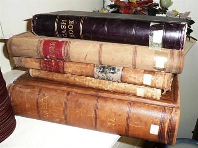 Lot 139 - Five leather-bound ledgers