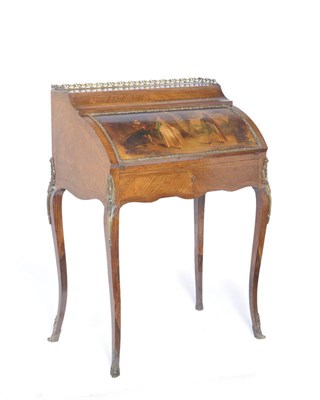 Lot 1443 - A Louis XV Style Kingwood and Mahogany Bureau de Dame, the stepped rectangular top with...