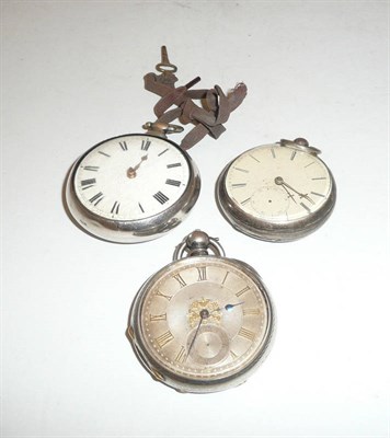 Lot 163 - A silver pair cased pocket watch and two silver pocket watches