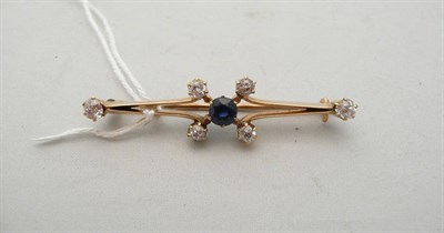 Lot 176 - A sapphire and diamond set bar brooch