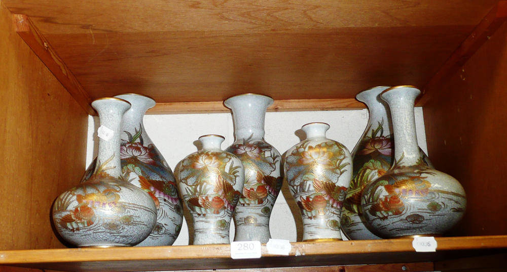 Lot 280 - Seven Oriental porcelain vases