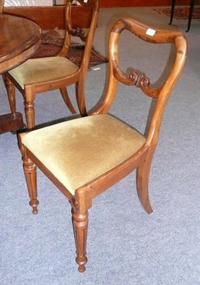 Lot 1479 - A Set of Six Victorian Rosewood Dining Chairs, the curved top rail above a scrolling and leaf...