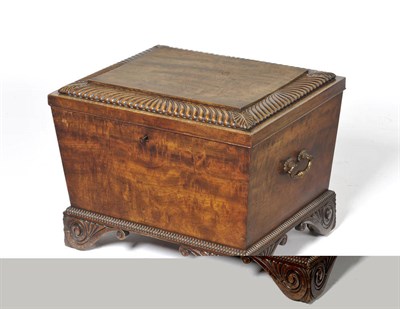 Lot 1507 - A George IV Mahogany Cellaret, now converted to a workbox, of slightly tapering waisted form,...