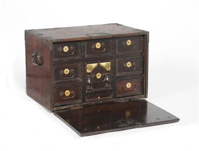 Lot 1523 - A Late 17th or Early 18th Century Indian Rosewood and Inlaid Table Cabinet, of rectangular form...