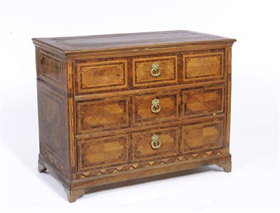 Lot 1542 - An 18th Century Walnut, Marquetry and Rosewood Crossbanded German Commode, the rectangular top with