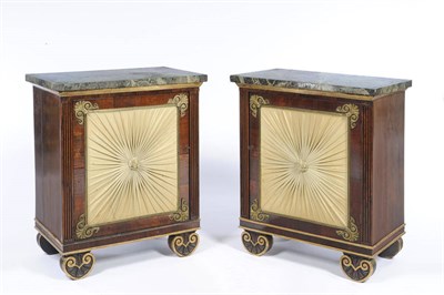 Lot 1562 - A Pair of  Rosewood and Gilt Mounted Cabinets, in the manner of George Bullock, the rectangular...