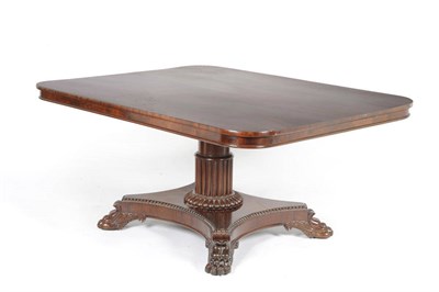 Lot 1577 - A George IV Mahogany Breakfast Table, the rounded rectangular top with moulded edge and plain...