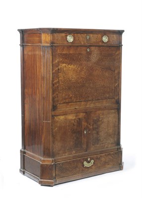 Lot 1608 - A  Mahogany Secretaire a Abbattant Early 19th Century, the projecting cornice above a frieze drawer