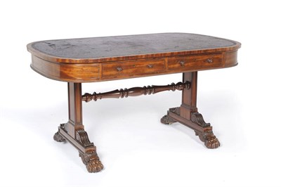 Lot 1611 - A Mahogany Library Table, attributed to Gillows, early 19th century, the rounded rectangular...