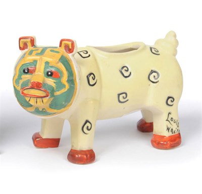 Lot 1662 - An English Pottery "Louis Wain" Model of a Futurist Pig, design registered 1914, painted...