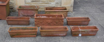 Lot 1738 - Eight Small Rectangular Terracotta Planters