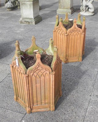 Lot 1750 - A Pair of Composition Planters in Gothic Style, 72cm high