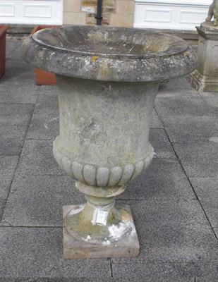 Lot 1757 - A Large Stone Campana Shaped Urn, 108cm high