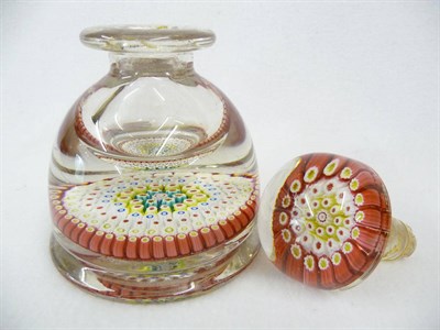 Lot 18 - A Stourbridge Millefiori Inkwell Paperweight and Stopper, circa 1850-60, decorated with...