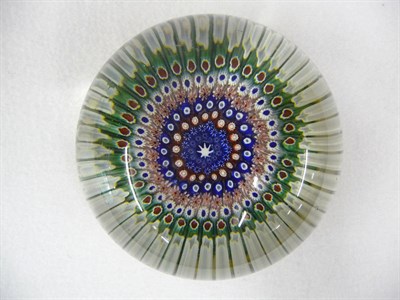 Lot 24 - A Stourbridge Millefiori Paperweight, circa 1850-60, with an arrangement of blue, red, white...