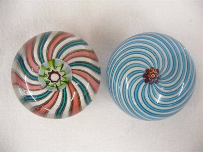 Lot 27 - A French Swirl Paperweight, probably Clichy, circa 1850, the central large red, white and green...